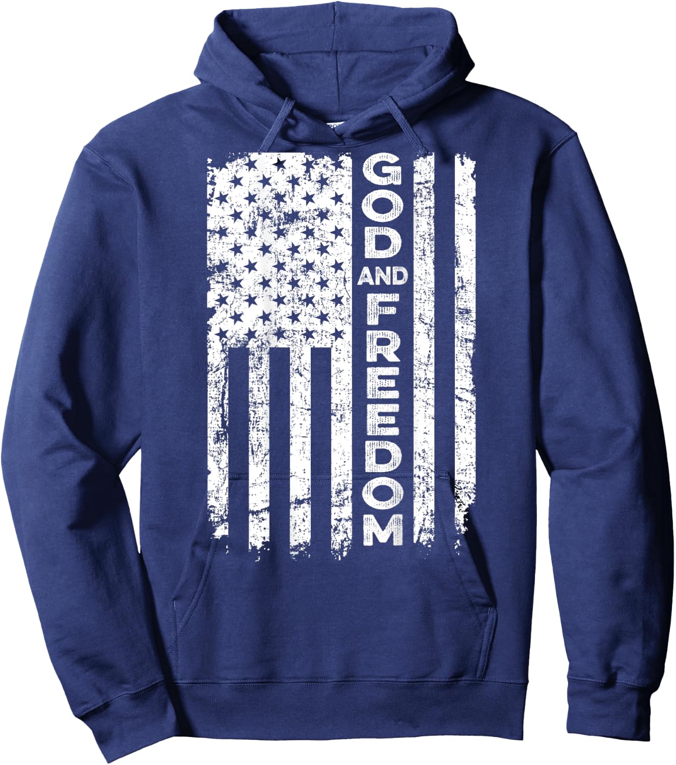 God And Country - Patriotic Christian USA Flag (ON BACK) Hoodie - Hoodie | Navy