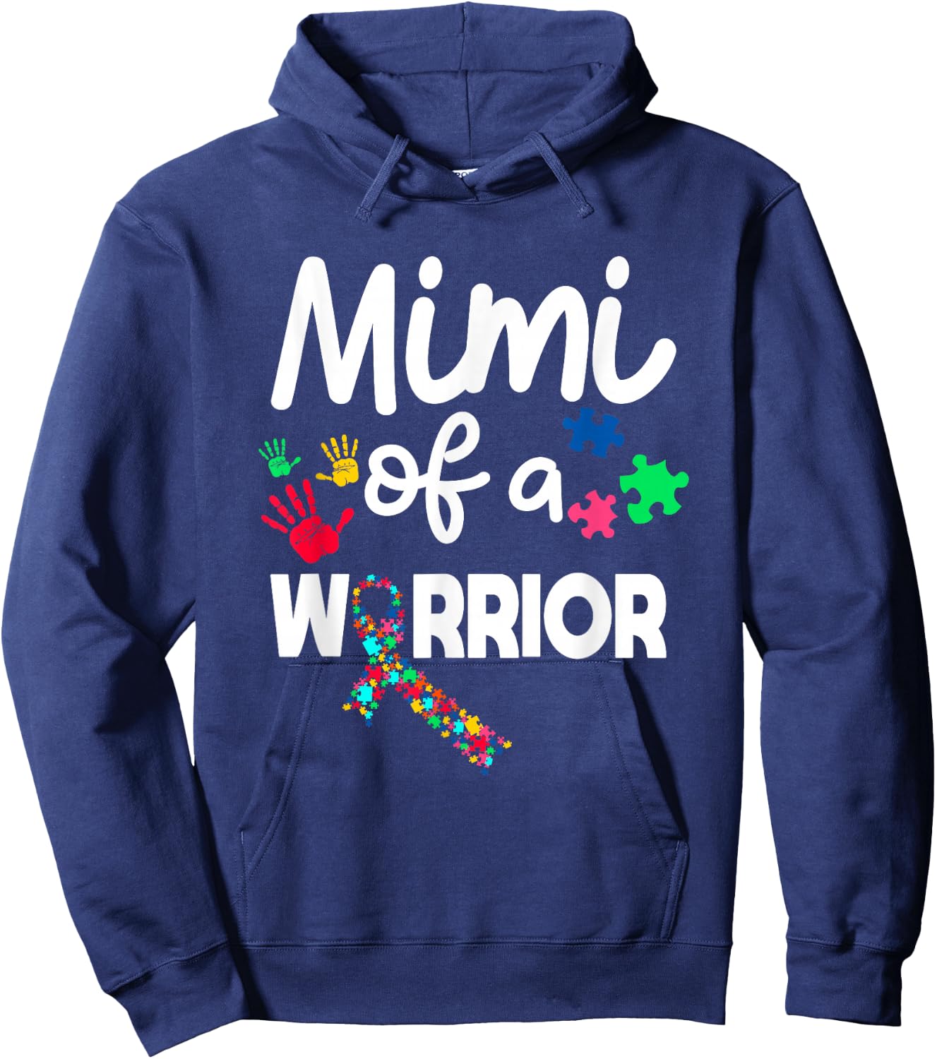 Mimi Of A Warrior Autism Awareness Autistic Autism Moms Hoodie - Hoodie | Navy