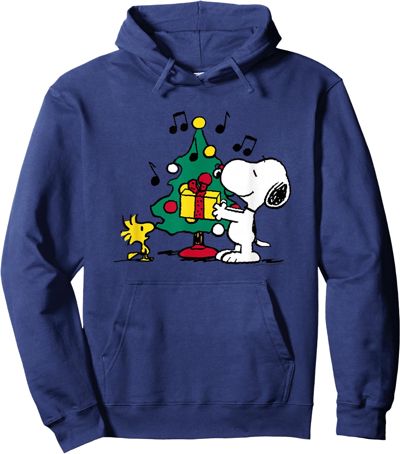 Peanuts - Snoopy & Woodstock Christmas Tree Hoodie - Hoodie | Navy