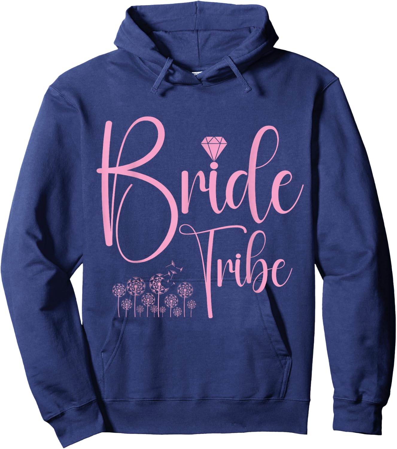 Bride Tribe Bachelorette Party Top Bridal Floral Wedding Hoodie - Hoodie | Navy