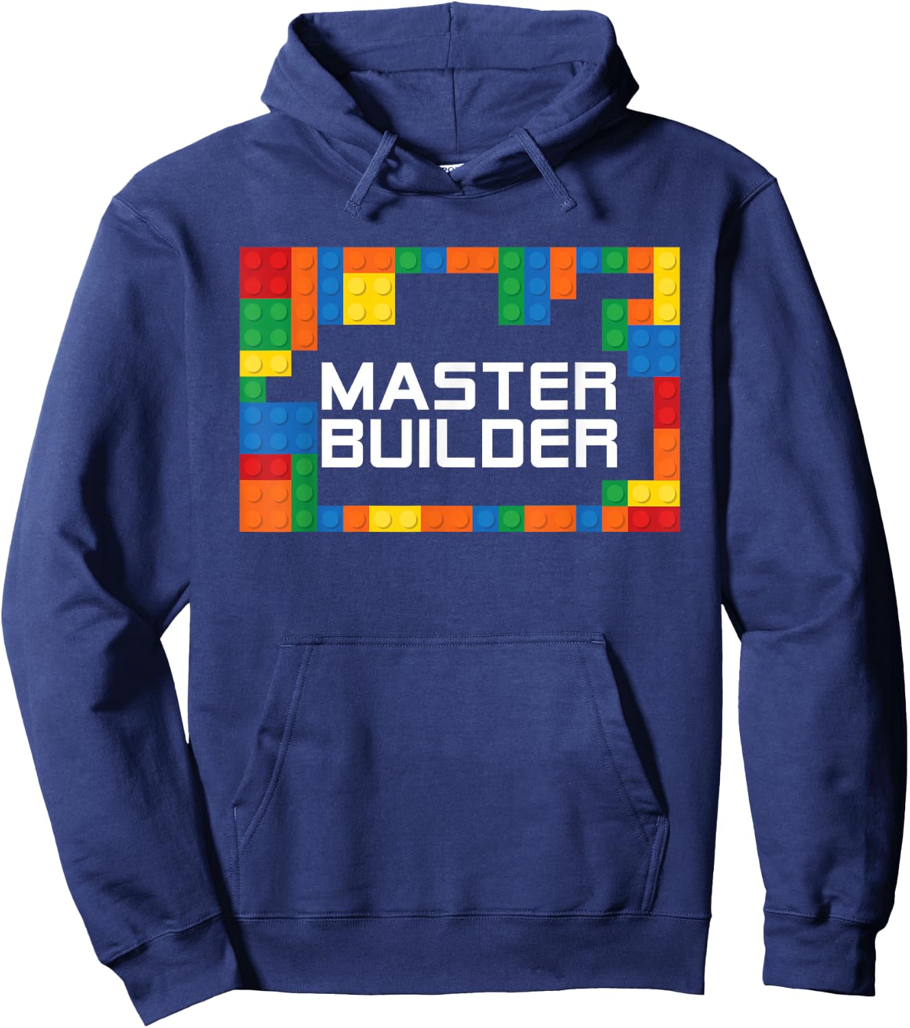 Master Builder Engineer Big Building Blocks Build Children Hoodie - Hoodie | Navy