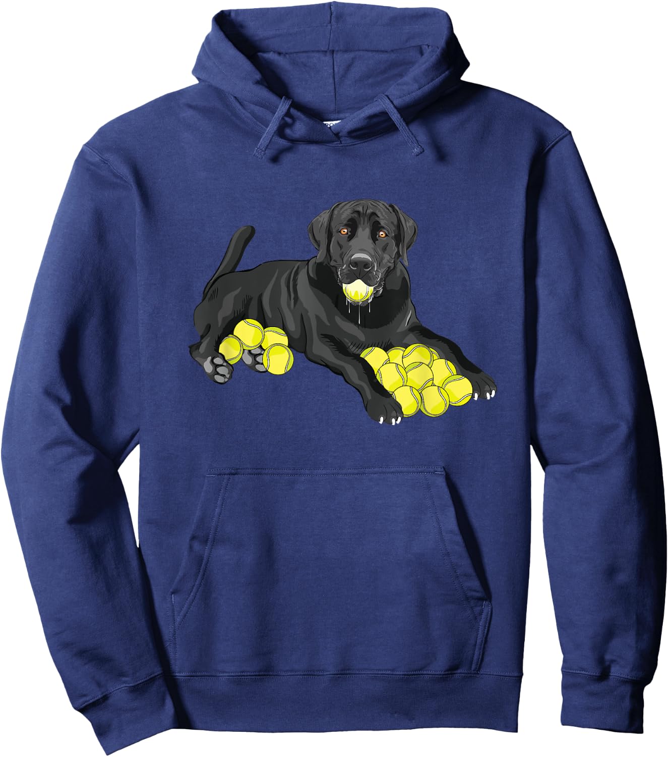 Black Labrador Retriever Tennis Ball Tennis Player Dog Lover Men Women Hoodie - Hoodie | Navy