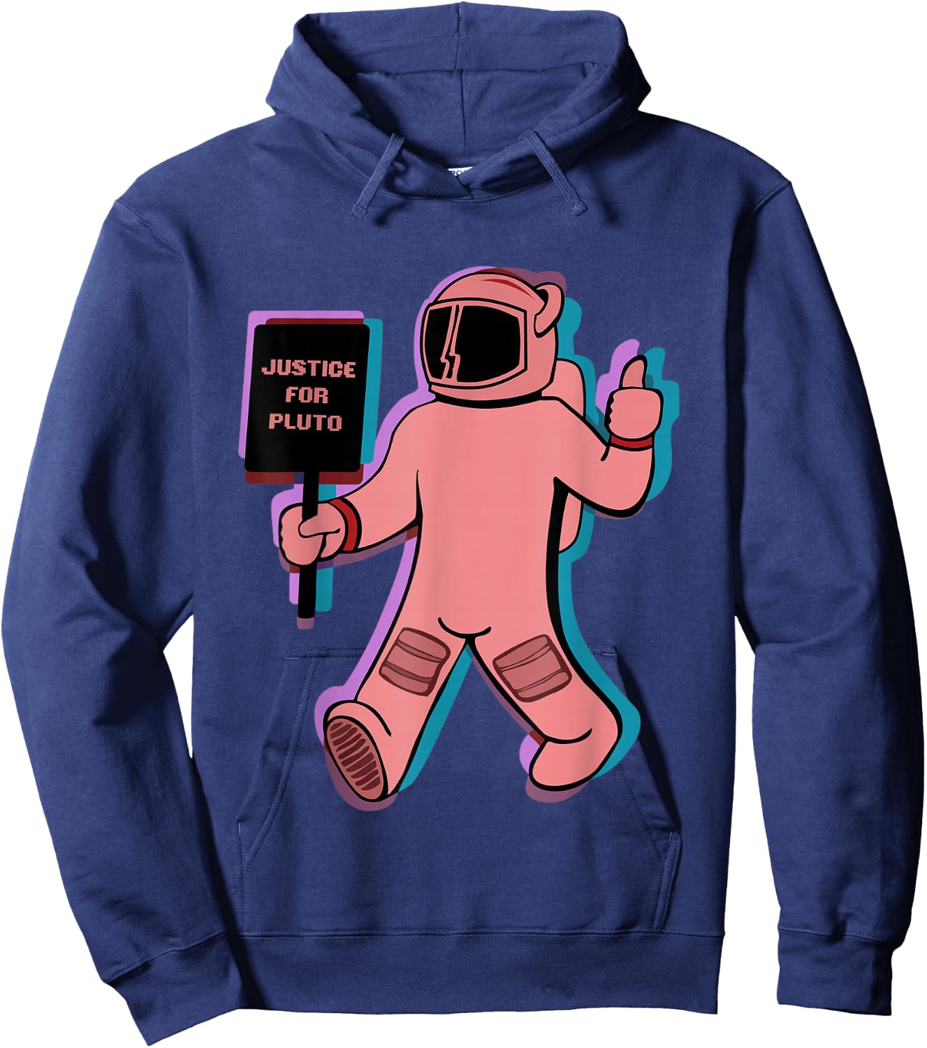Funny Retro Space, Science Gift, Justice for Pluto Hoodie - Hoodie | Navy