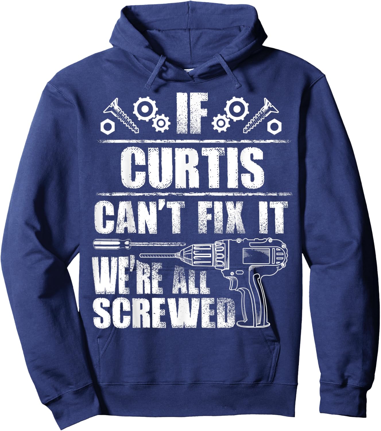 CURTIS Gift Name Fix It Funny Birthday Personalized Dad Idea Hoodie - Hoodie | Navy