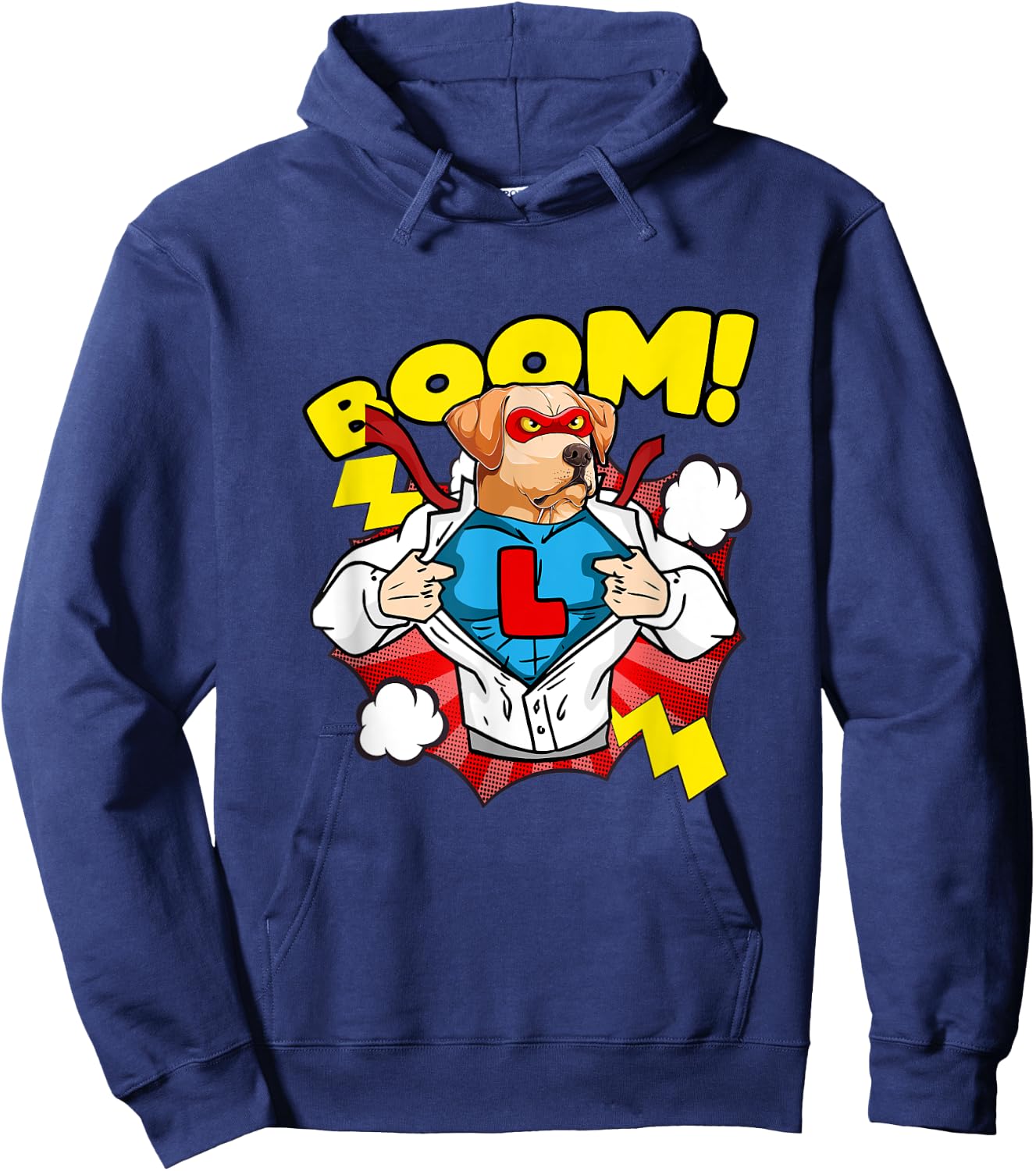 Labrador as Comic Super Hero Dog Men Women Kids Hoodie - Hoodie | Navy