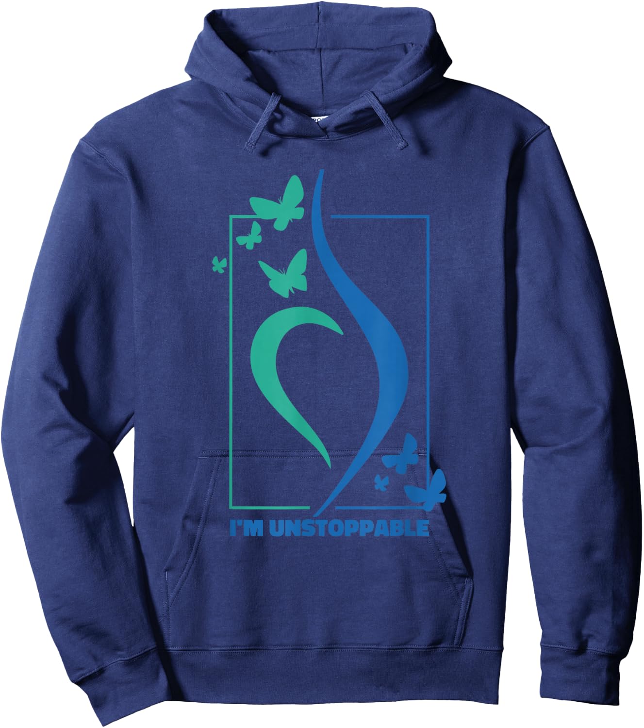 Eating Disorder Awareness Unstoppable Affirmation Strength Hoodie - Hoodie | Navy