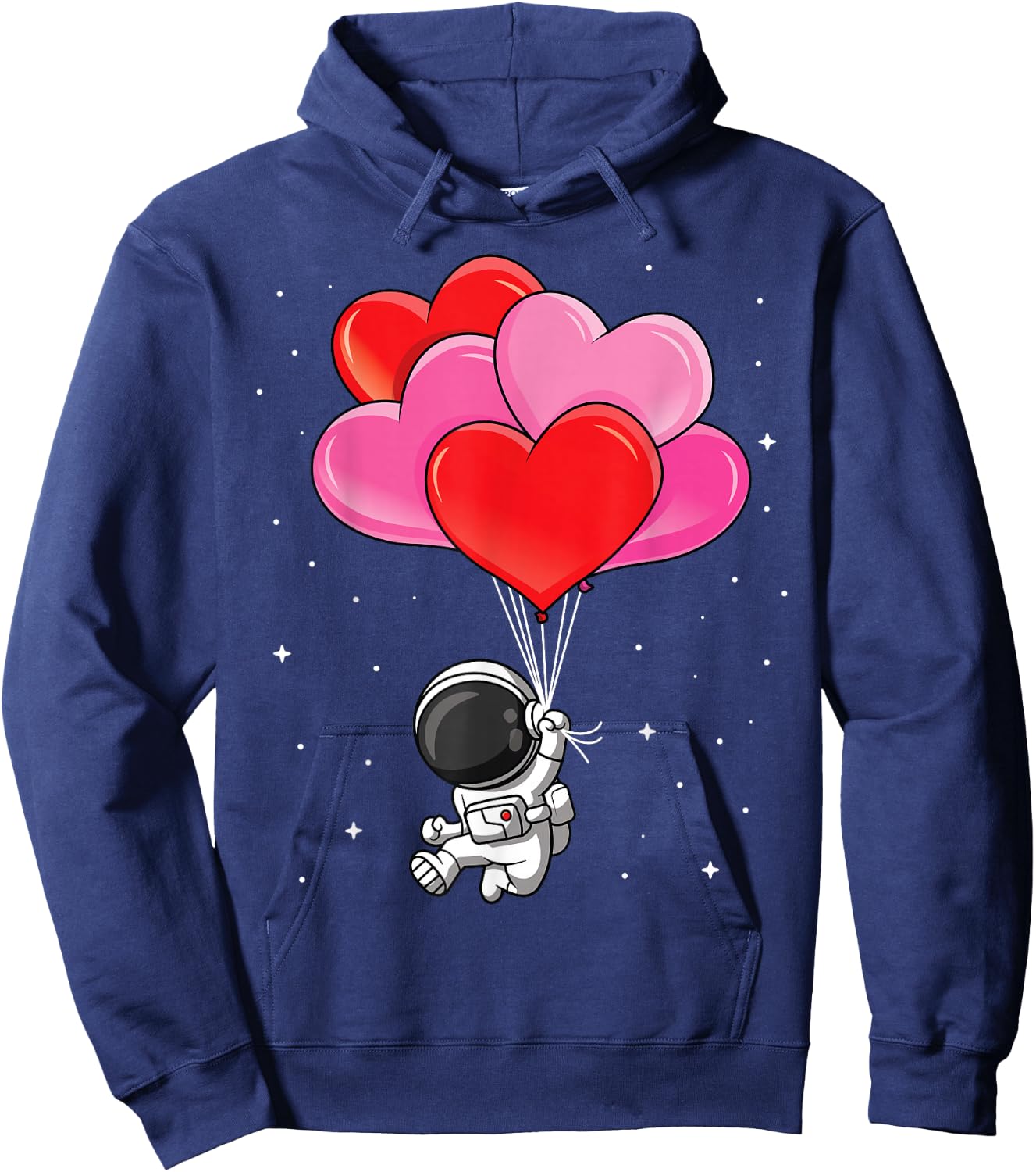 Funny Astronaut Heart Balloons Valentines Day Kids Hoodie - Hoodie | Navy