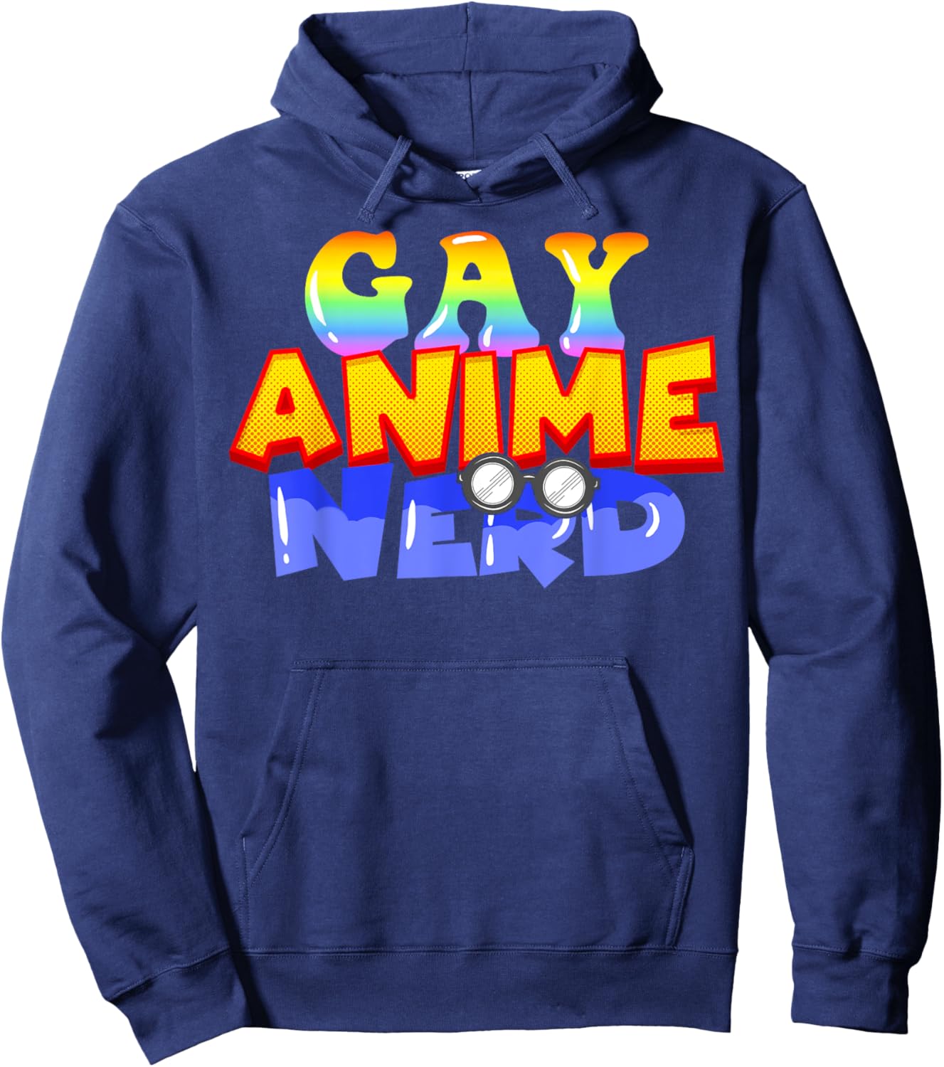 Gay Anime Nerd Funny Anime Lover Pride Hoodie - Hoodie | Navy