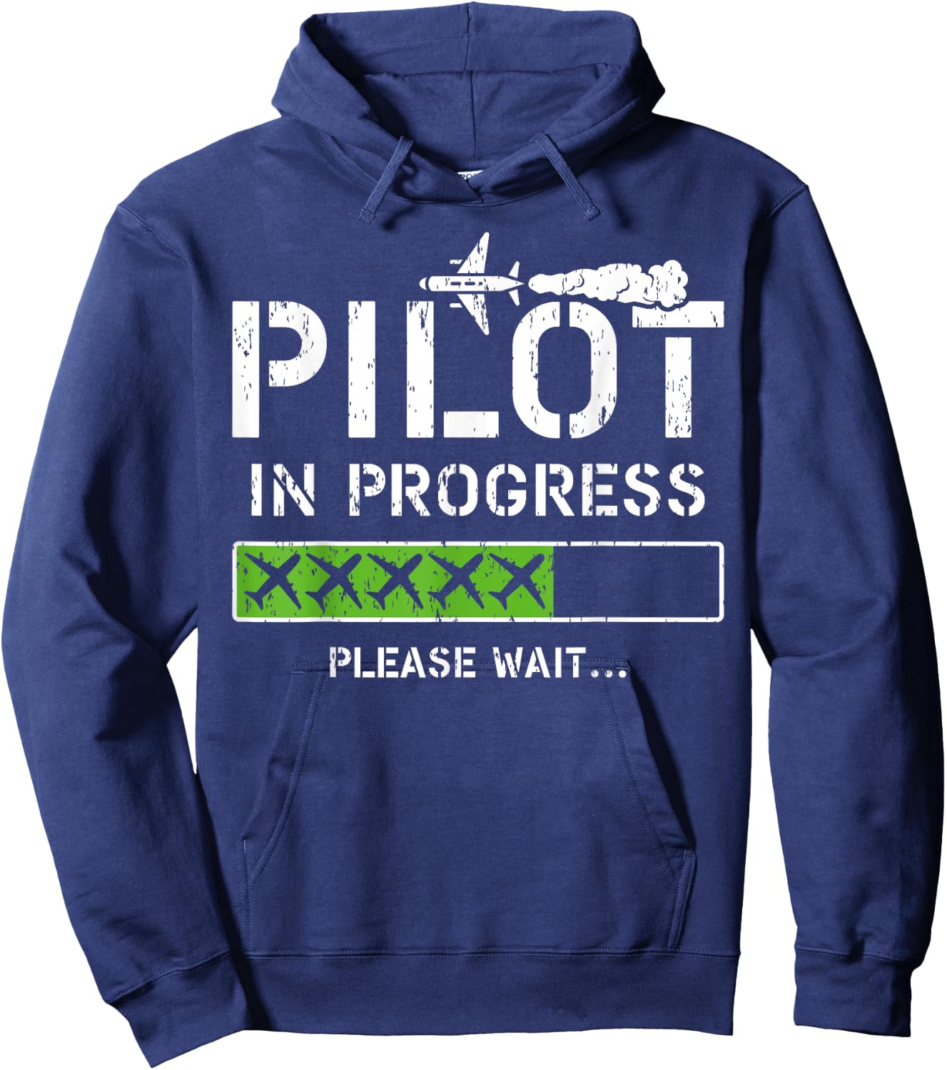 Pilot In Progress Kid Future Pilot Airplane Aviation Flying Hoodie - Hoodie | Navy