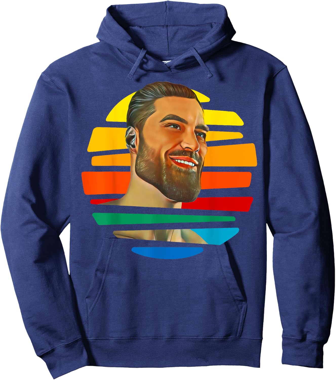 Funny Gigachad Meme Giga Chad Alpha Male Sigma Male Memes Hoodie - Hoodie | Navy