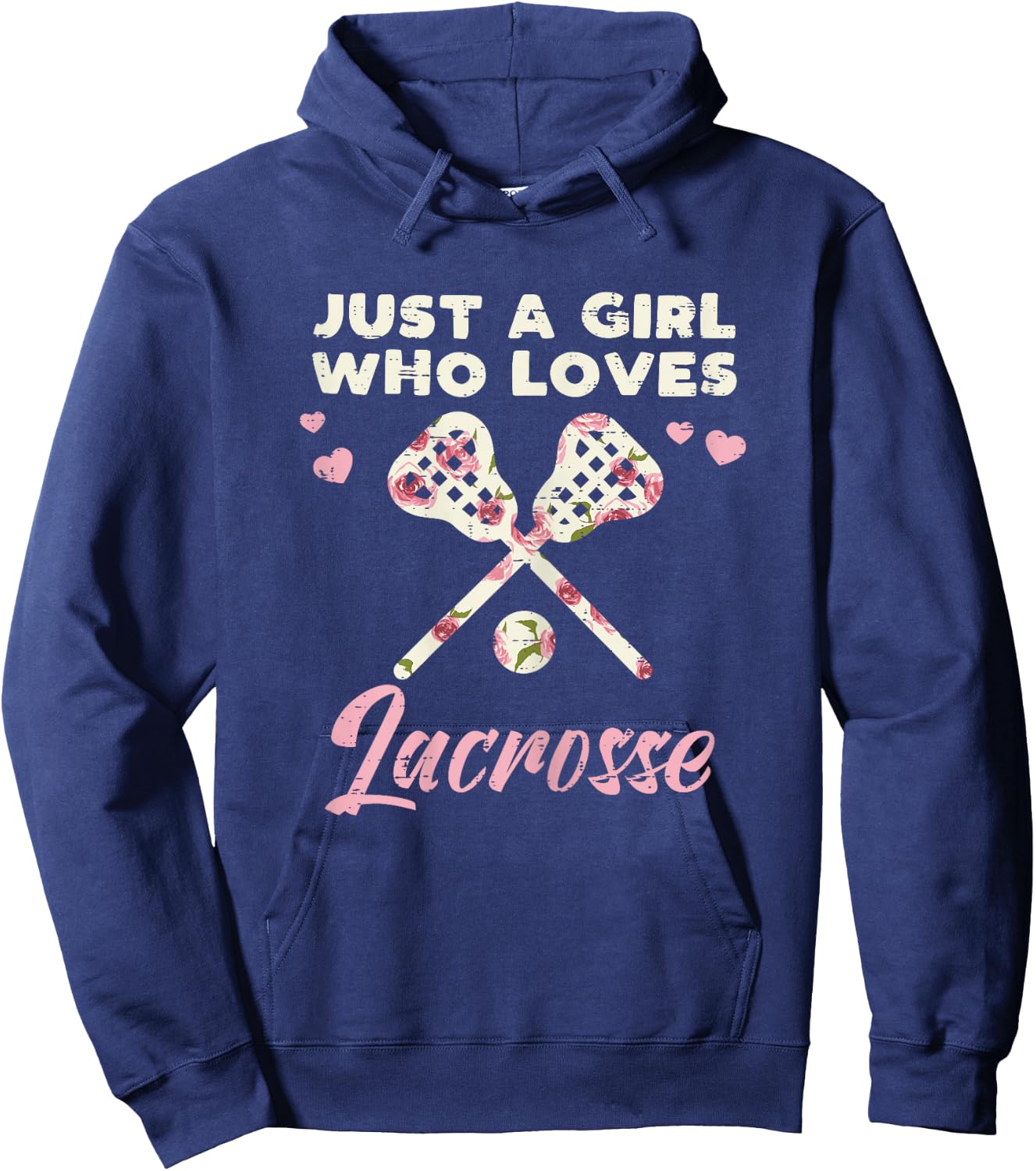 Just A Girl Who Loves Lacrosse Lax Player Goalie Girls Women Hoodie - Hoodie | Navy