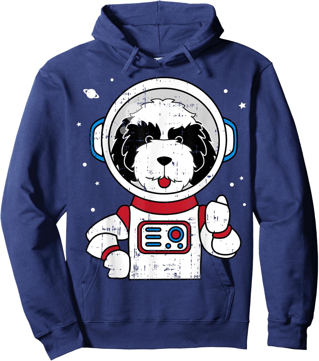 Sheepadoodle Astronaut Space Cute Dog Lover Gift Men Women Kids Hoodie - Hoodie | Navy