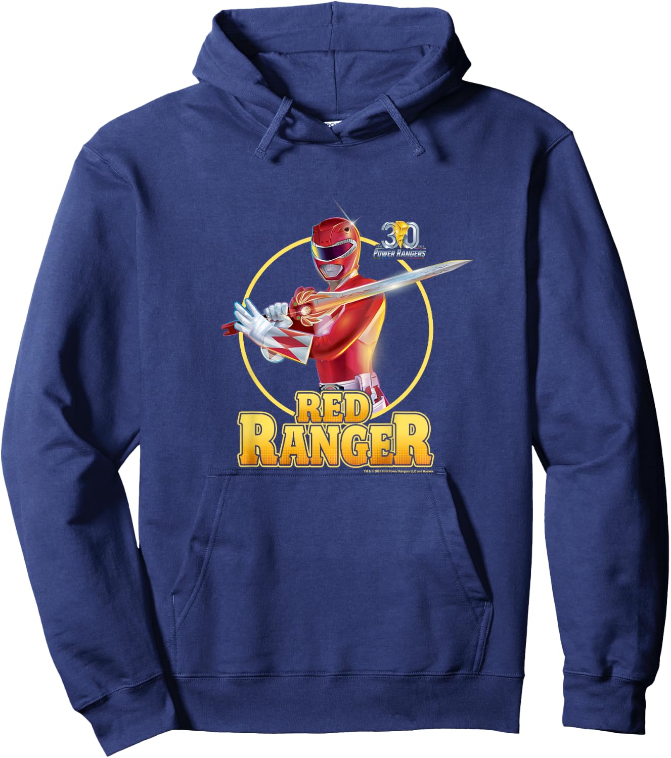 Power Rangers 30th Anniversary Red Ranger Vintage Portrait Hoodie - Hoodie | Navy