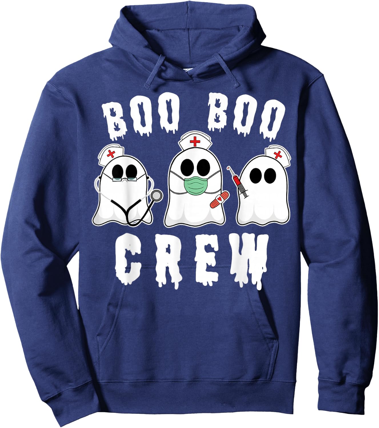 Boo Boo Crew Funny Nurse Halloween Ghost Costume Hoodie - Hoodie | Navy