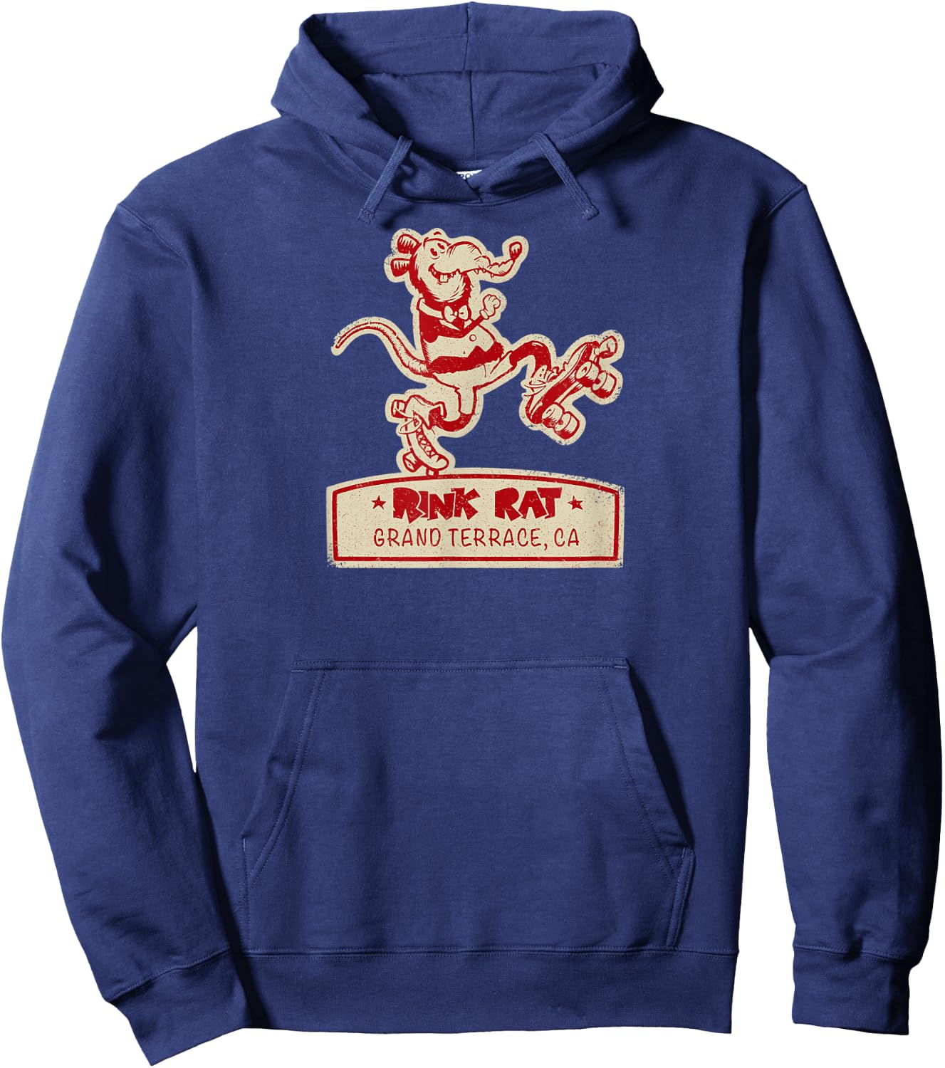 Vintage Rollerskating Rink Rat - Grand Terrace Hoodie - Hoodie | Navy