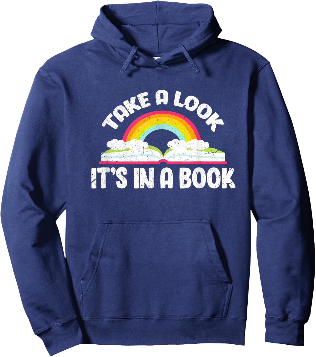 Take A Look It's In A Book Funny Bookworm Reading Hoodie - Hoodie | Navy