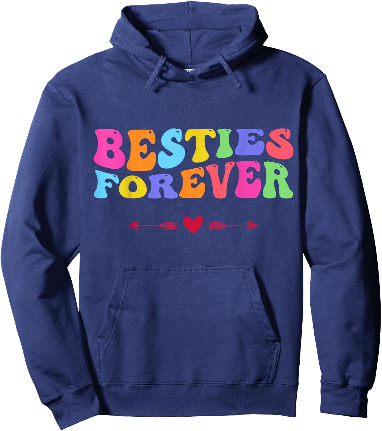 Besties Forever BFF Best Friendship Heart Team Funny Hoodie - Hoodie | Navy