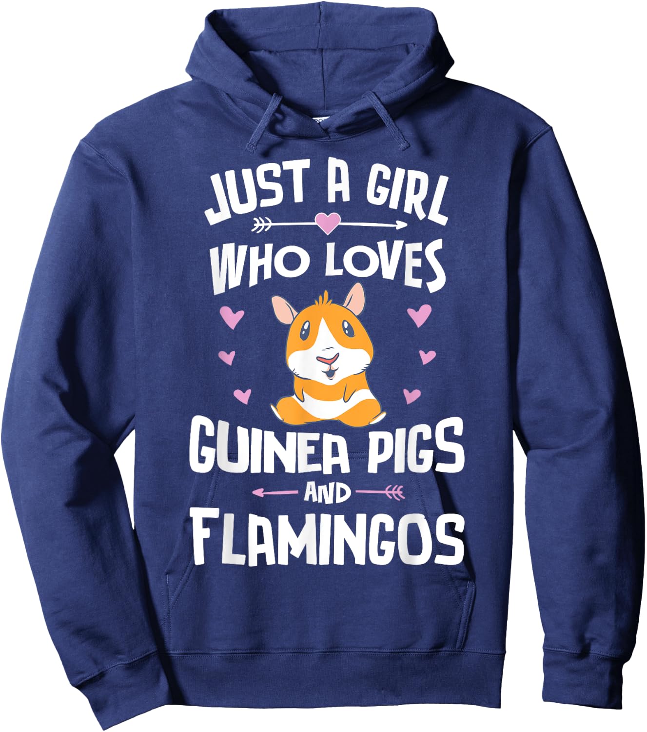 Just A Girl Who Loves Guinea Pigs And Flamingos Hoodie - Hoodie | Navy