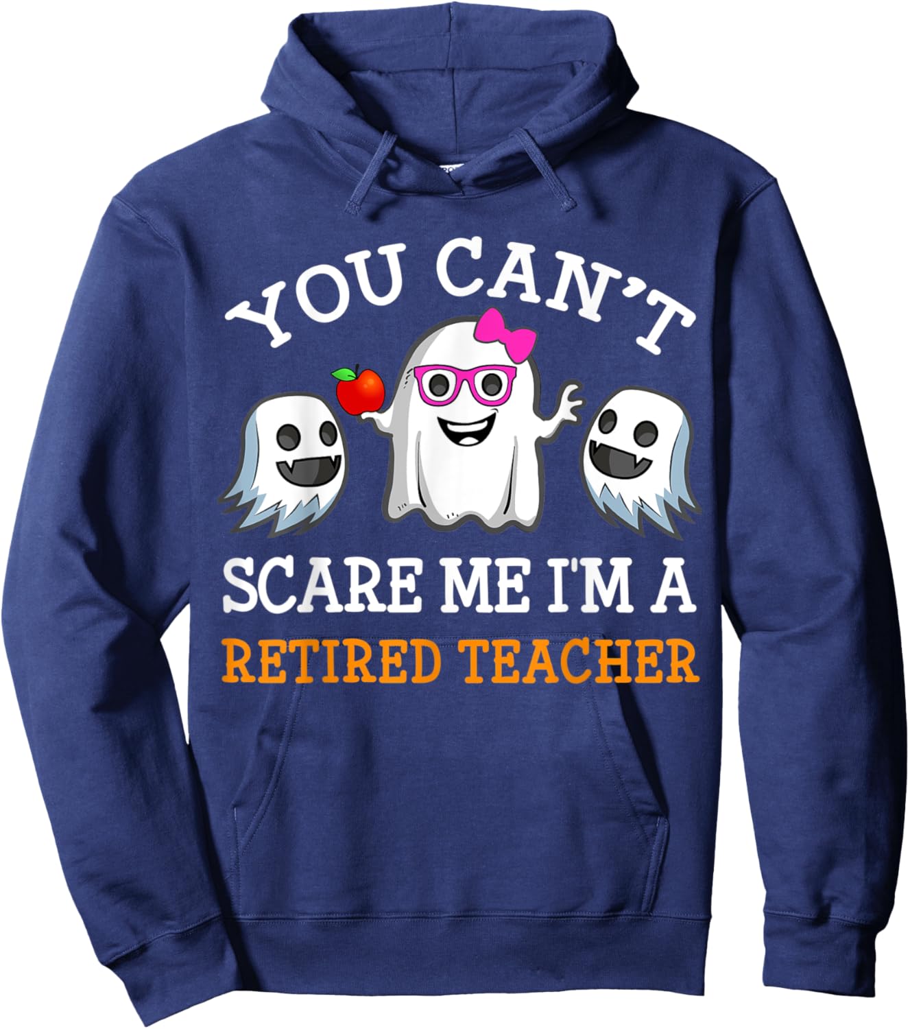 Funny Retired Teacher Ghost Halloween Costume Women Girl Hoodie - Hoodie | Navy