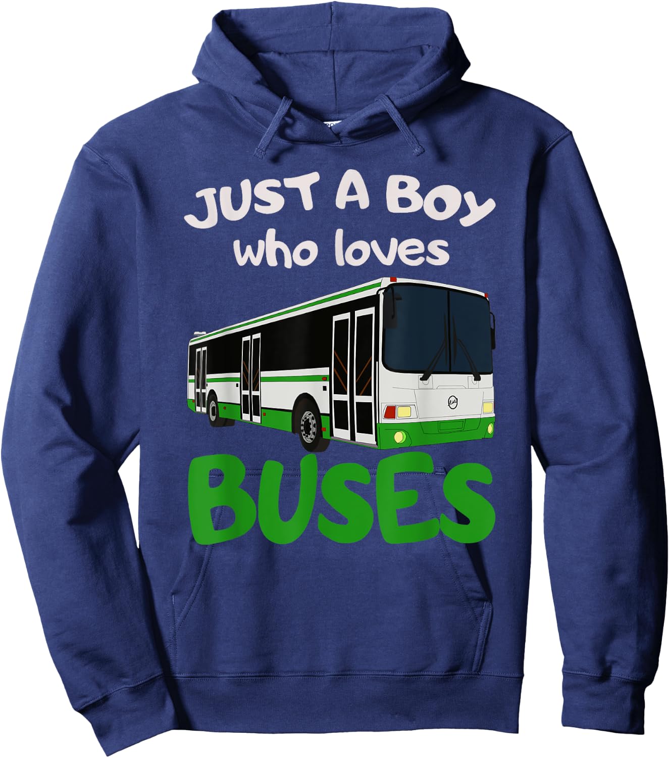 Just A Boy Who Loves Buses & Funny Bus Lovers Hoodie - Hoodie | Navy