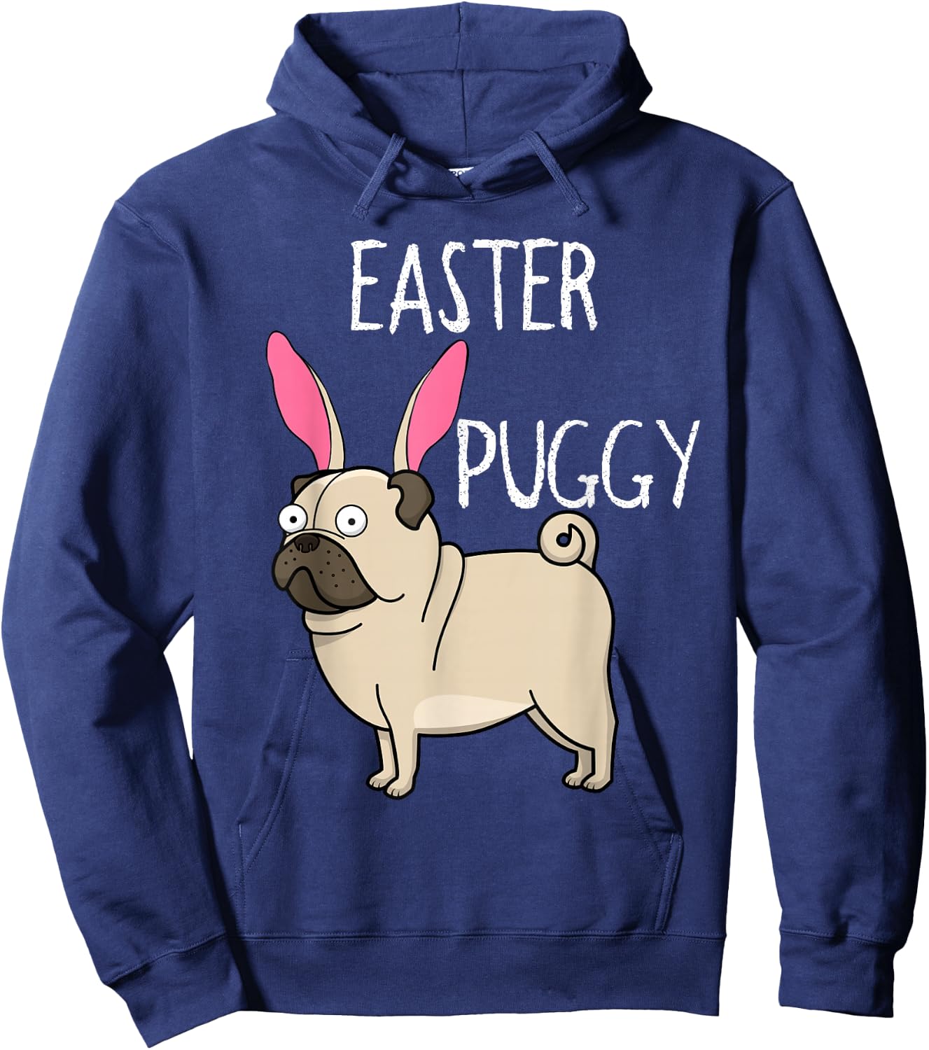 Easter Puggy Cute Dog Pug Holiday Hoodie - Hoodie | Navy