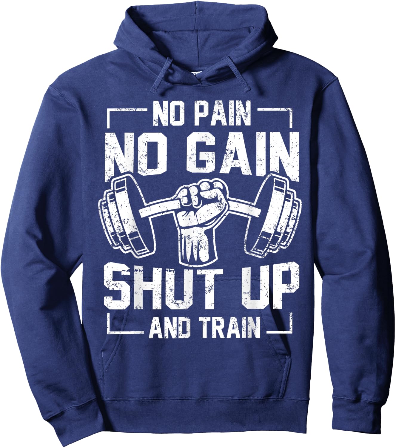 No Pain No Gain Funny Gym Workout Fitness Coach Trainer Hoodie - Hoodie | Navy