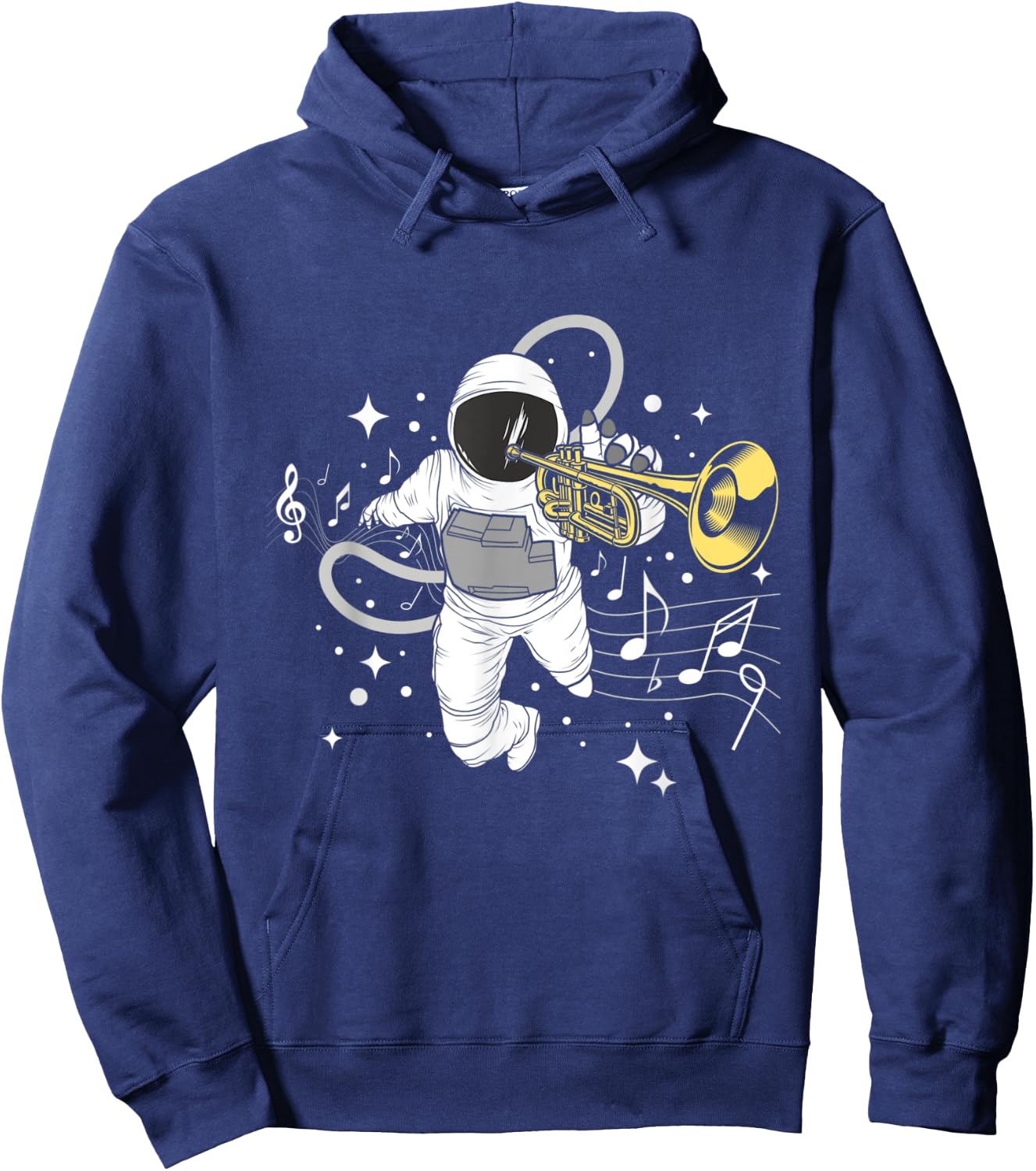 Astronaut Trumpet Player - Trumpeter Marching Band Hoodie - Hoodie | Navy