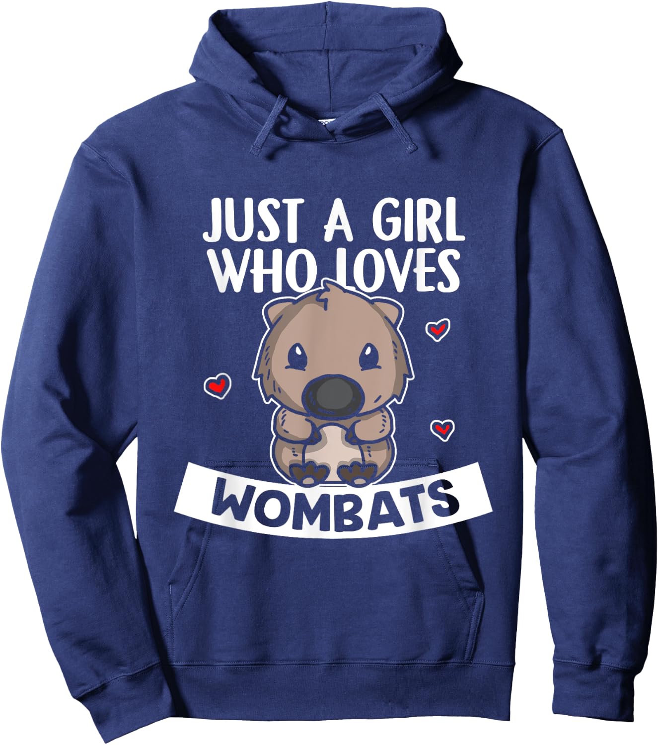 Just A Girl Who Loves Wombats Cute Wombat Costume Hoodie - Hoodie | Navy