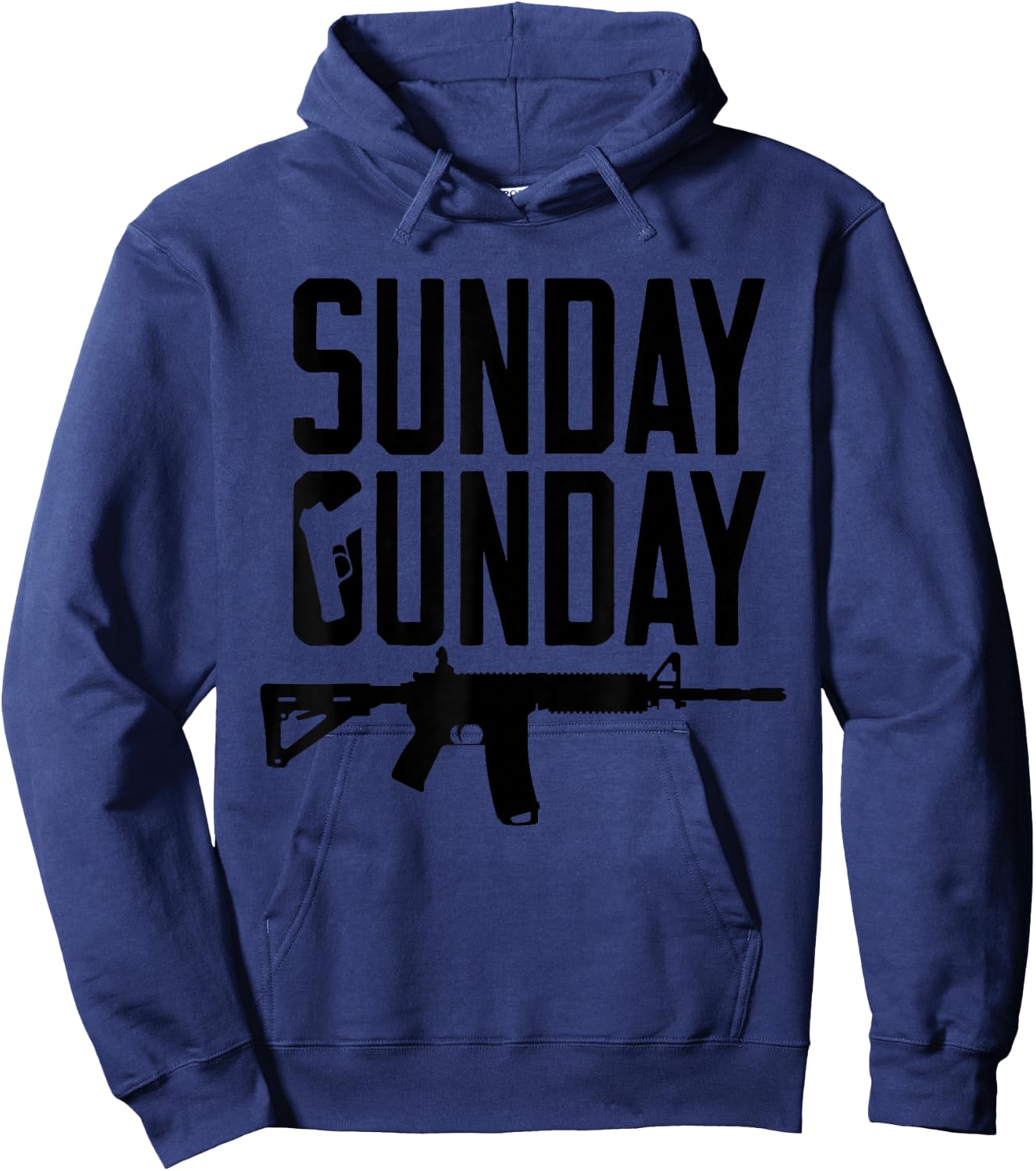 Sunday Gunday Gun Shooting Pistol Firearm AR15 Rifle Hoodie - Hoodie | Navy