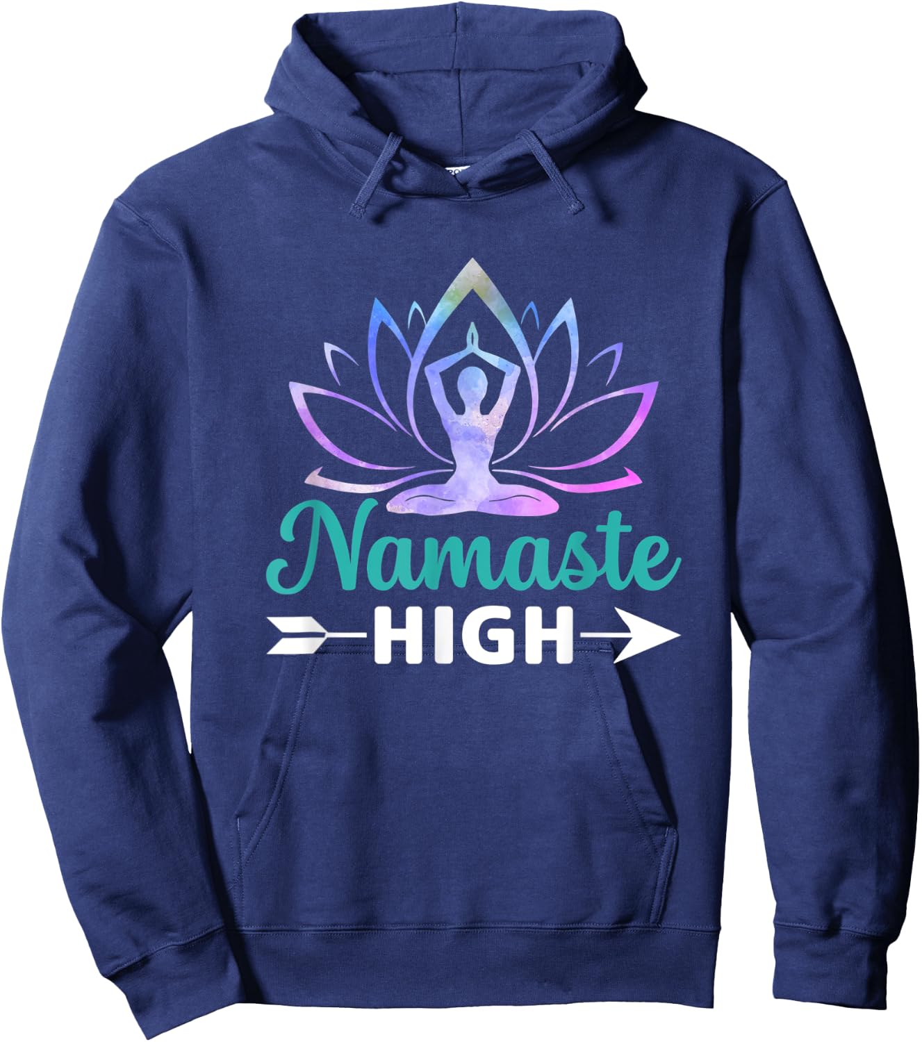 Namaste High Yoga Lover Zen AF Namastay Peace Love Hoodie - Hoodie | Navy
