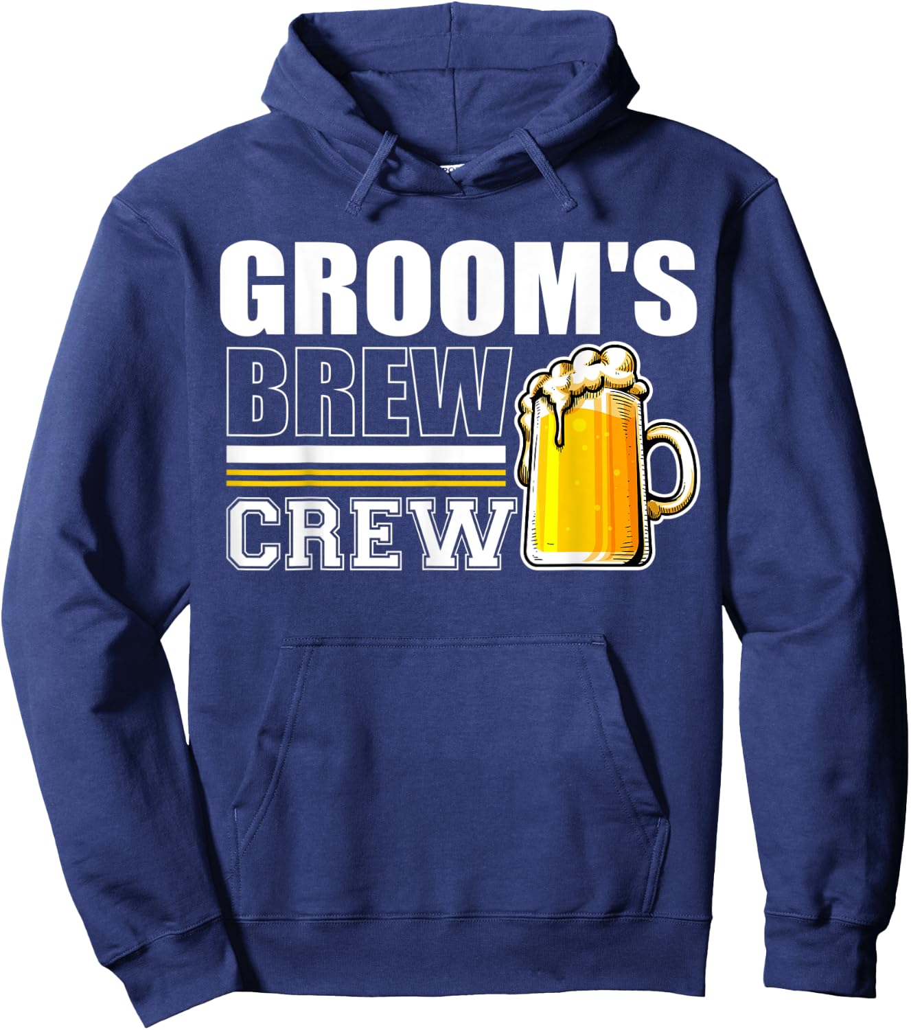 Groom's Brew Crew Drinking Wedding Bachelor Party Hoodie - Hoodie | Navy