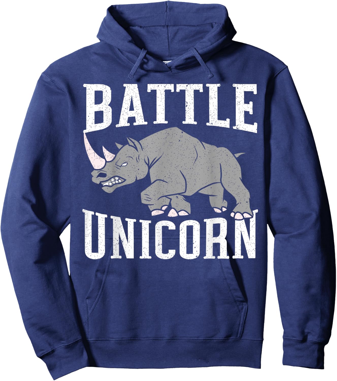 Battle Unicorn Rhinocerus Wildlife Animal Herbivore Rhino Hoodie - Hoodie | Navy
