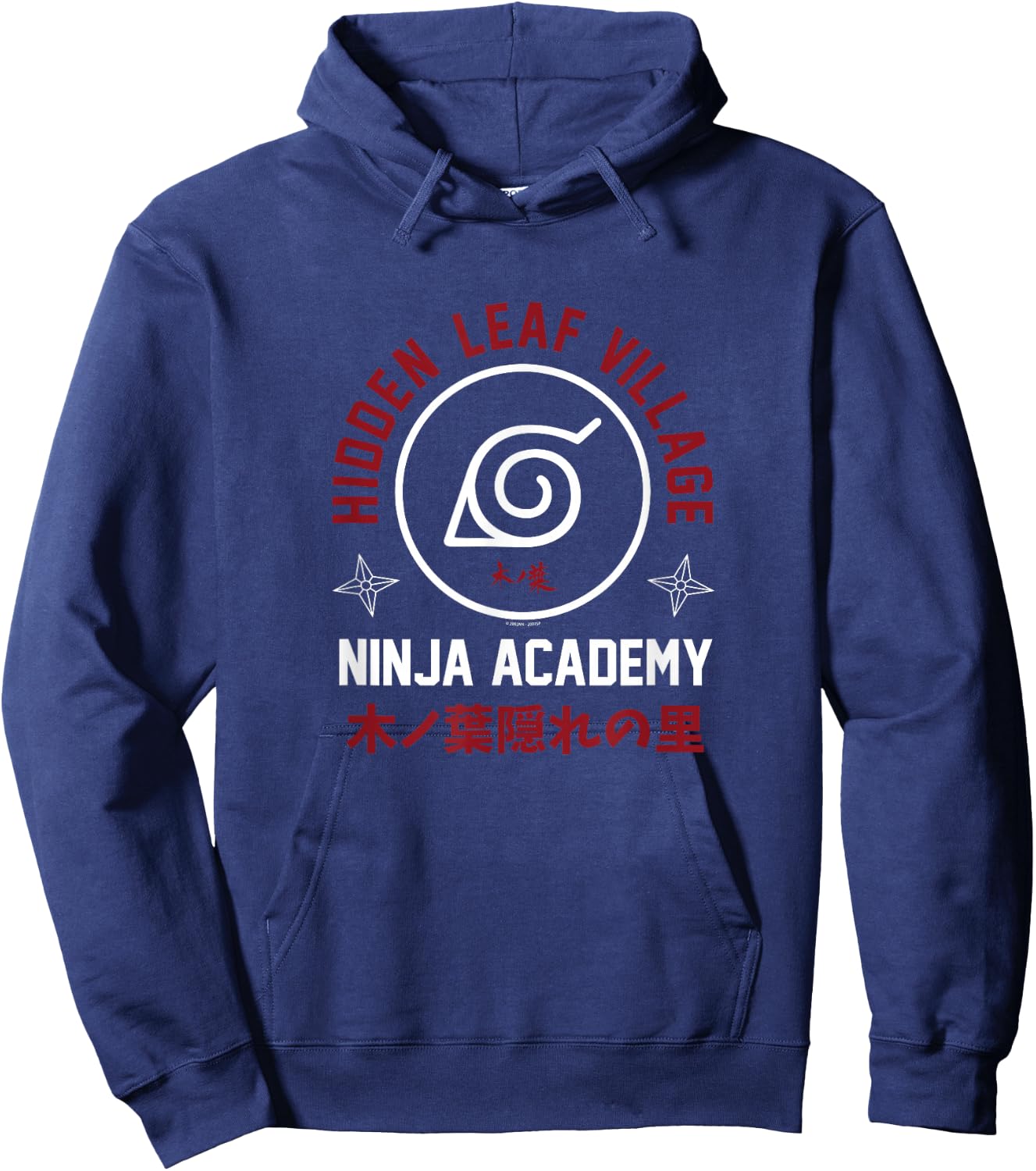 Naruto Shippuden Ninja Academy Varsity Logo Anime Hoodie - Hoodie | Navy