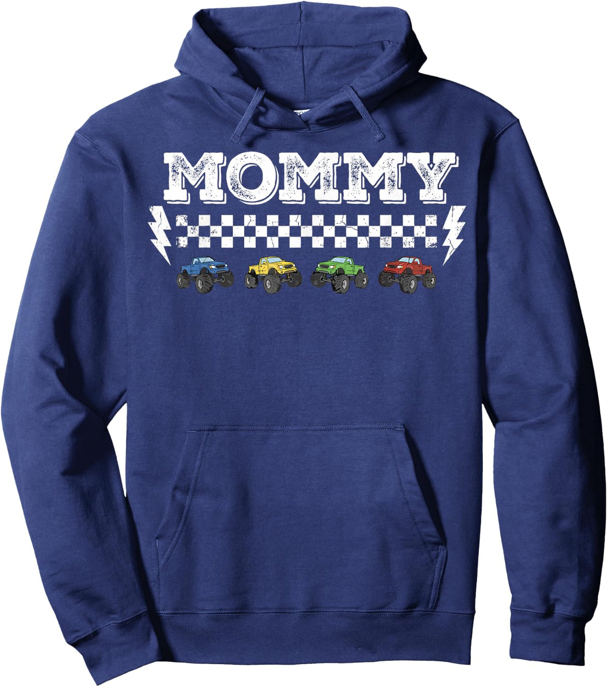 Mommy Monster Truck Matching Family Mommy Birthday Squad Hoodie - Hoodie | Navy