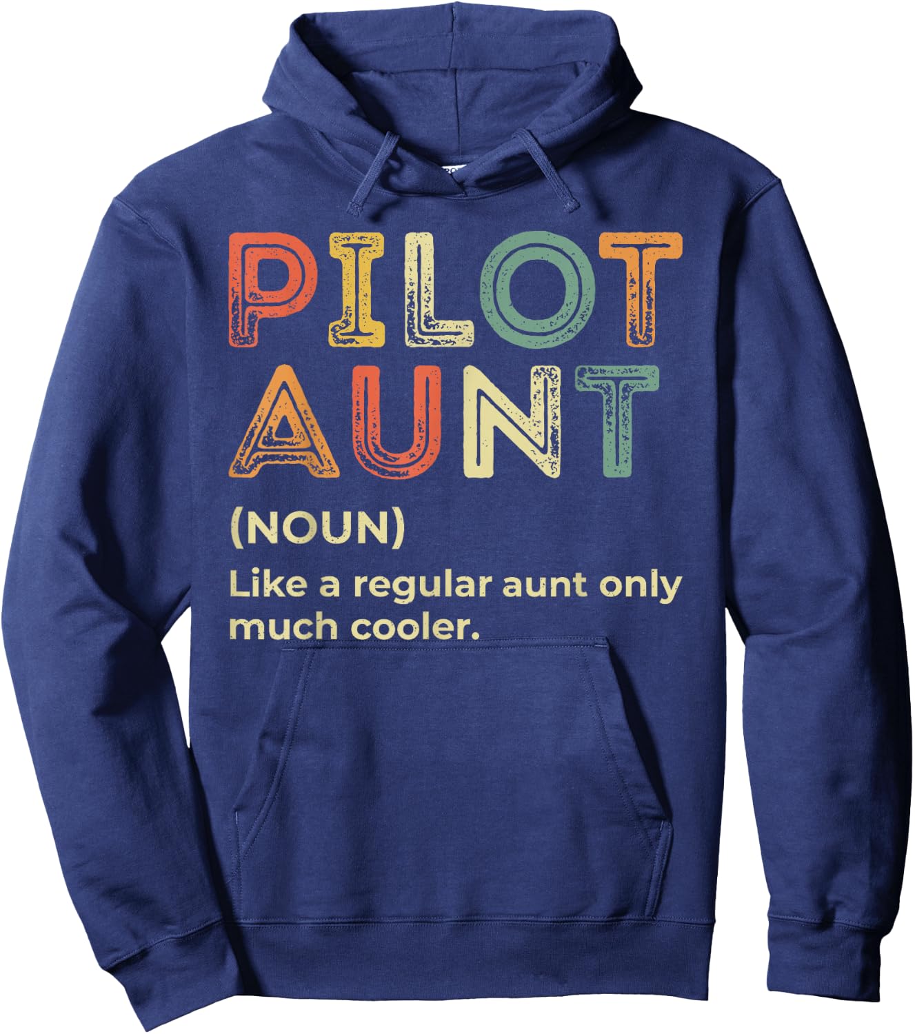 Funny Pilot Aunt Definition Airplane Aviation Pilot Auntie Hoodie - Hoodie | Navy