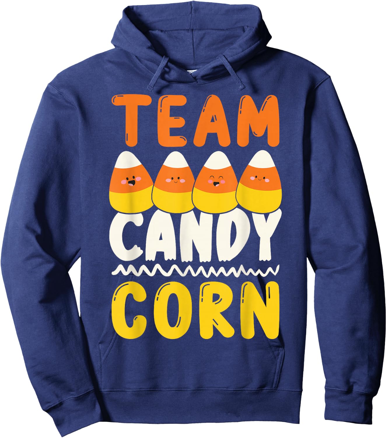 Team Candy Corn Funny Halloween Scary Lazy Costume Kids Hoodie - Hoodie | Navy