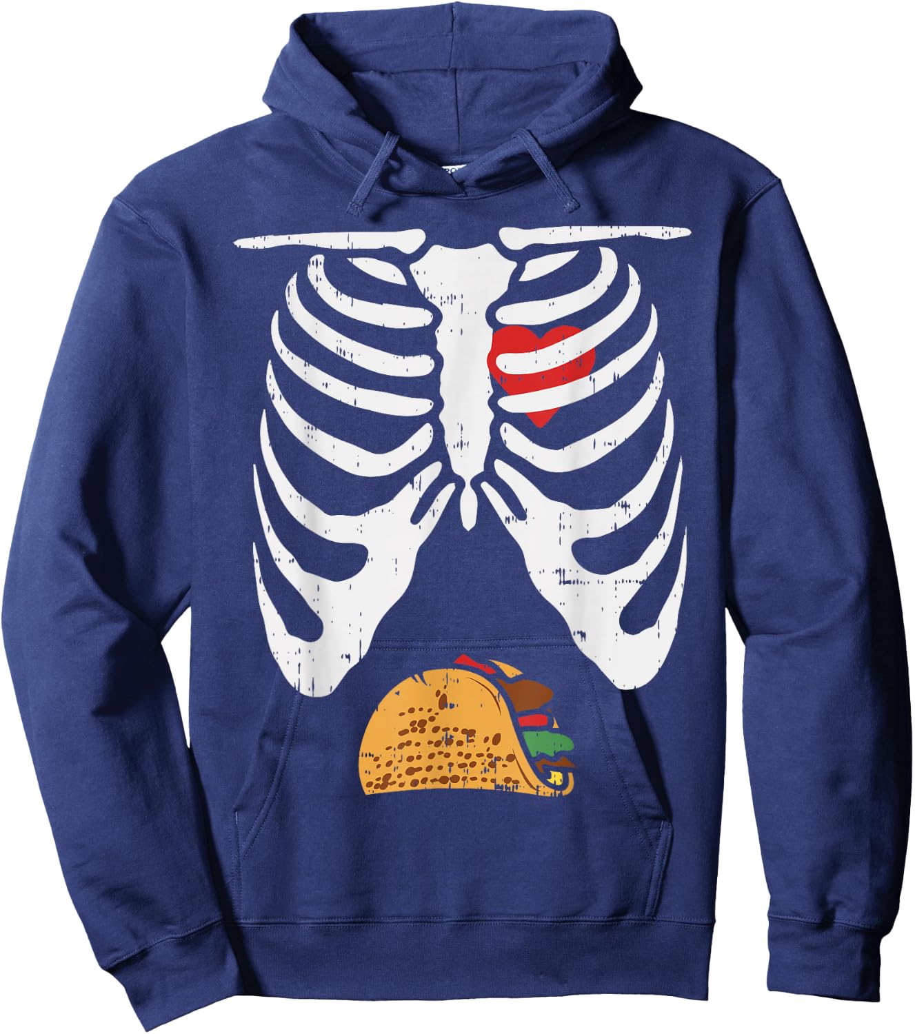 Halloween Dad Skeleton Taco Belly Funny Pregnancy Couple Men Hoodie - Hoodie | Navy