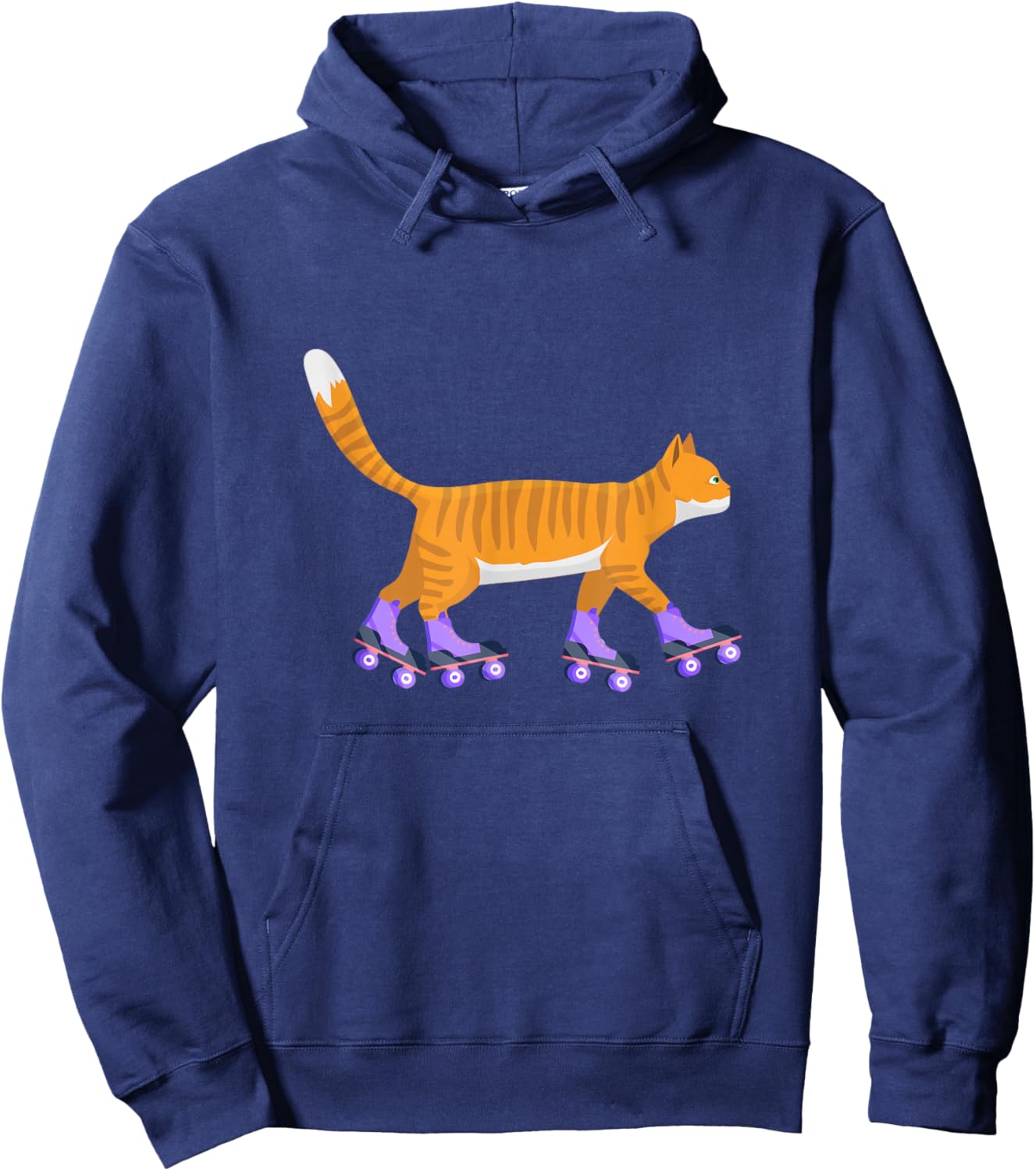 Skater Cat Inline Skateboard Skates Skates Animal Fan Gift Hoodie - Hoodie | Navy