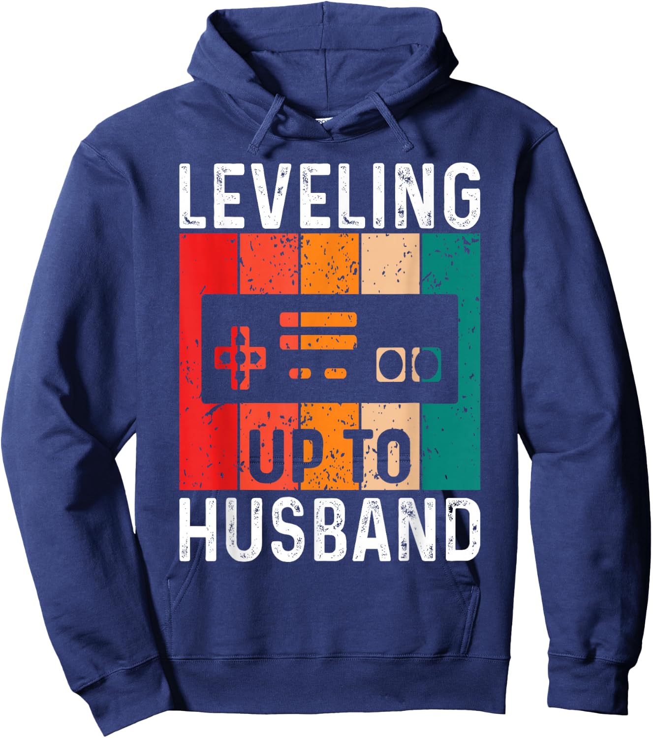 Bachelor Party Leveling Up to Husband Gaming Groom-to-be Hoodie - Hoodie | Navy