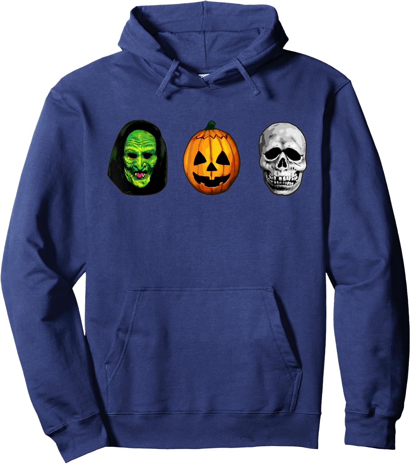 Halloween 3 masks witch pumpkin and skull Funny Gifts Hoodie - Hoodie | Navy
