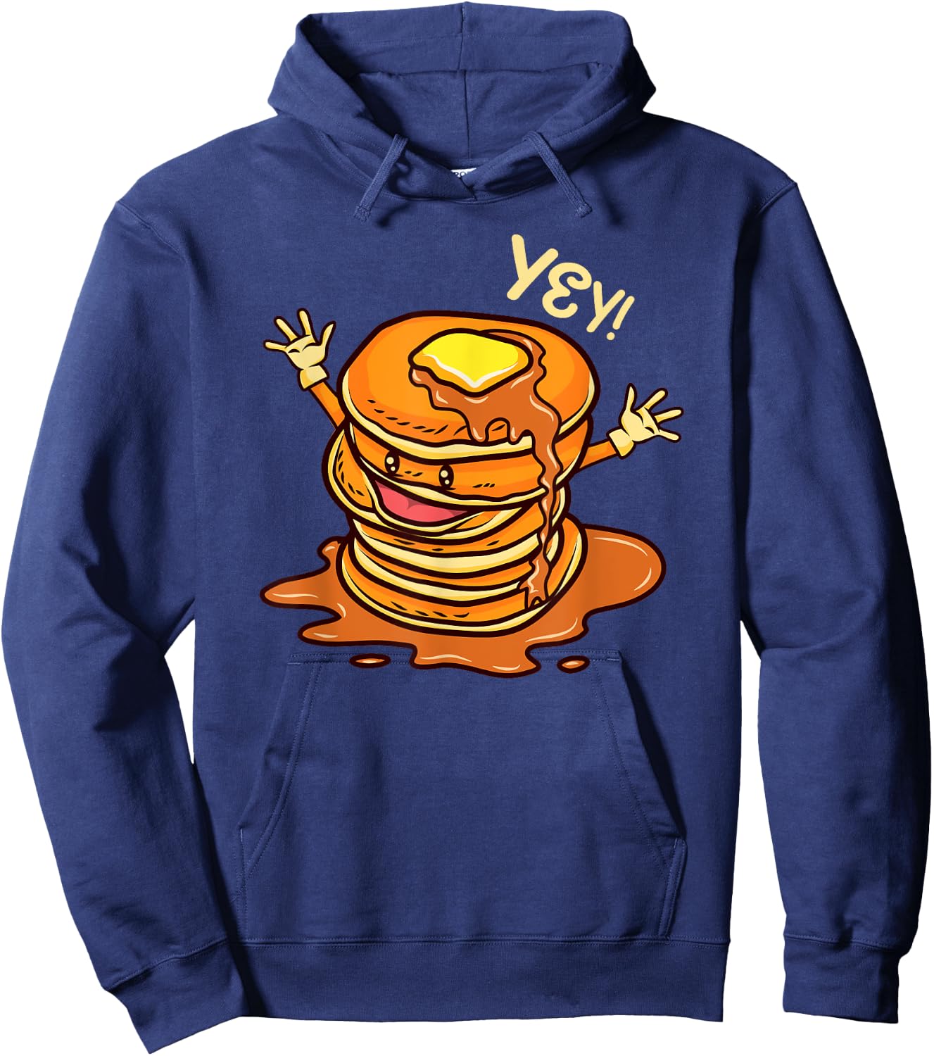 Funny Stack of Pancakes And Pajamas Cute Kawaii Pancakes Hoodie - Hoodie | Navy