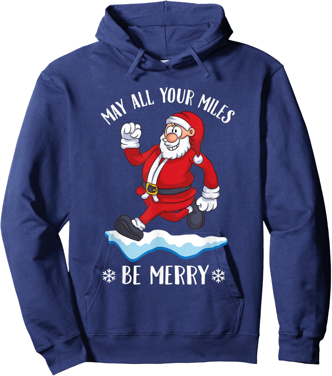 Runner saying Christmas running jogging Santa Claus jogger Hoodie - Hoodie | Navy