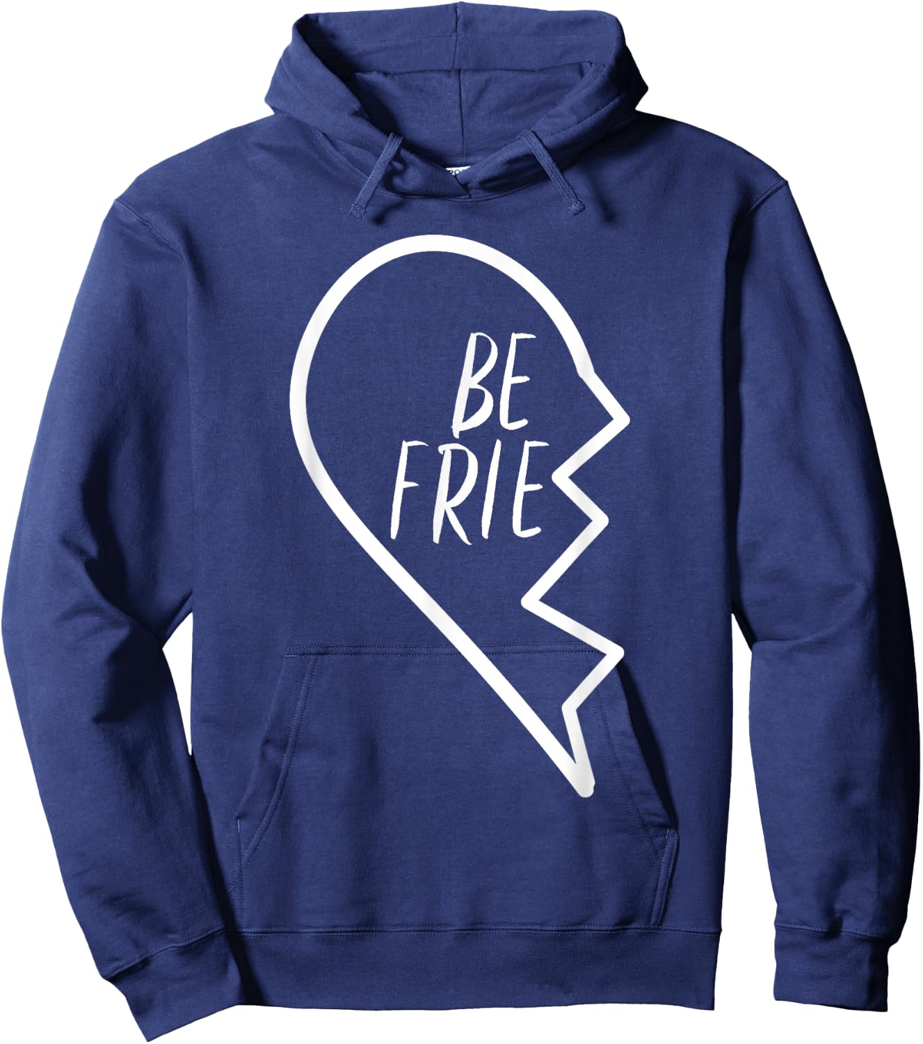 Best Friends Apparel Matching Broken Heart First Half #1 Hoodie - Hoodie | Navy