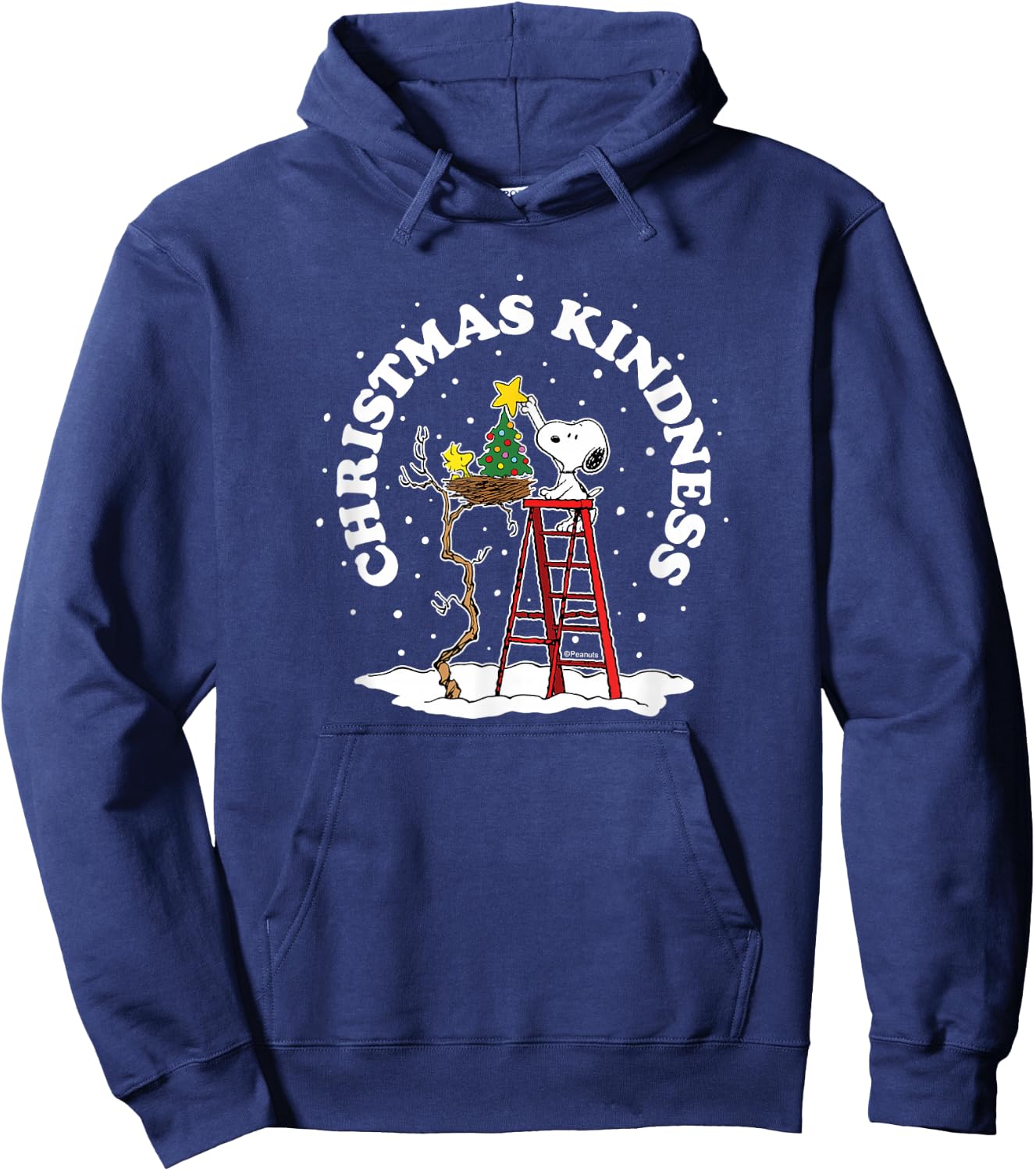 Peanuts - Snoopy and Woodstock Tree Christmas Kindness Hoodie - Hoodie | Navy
