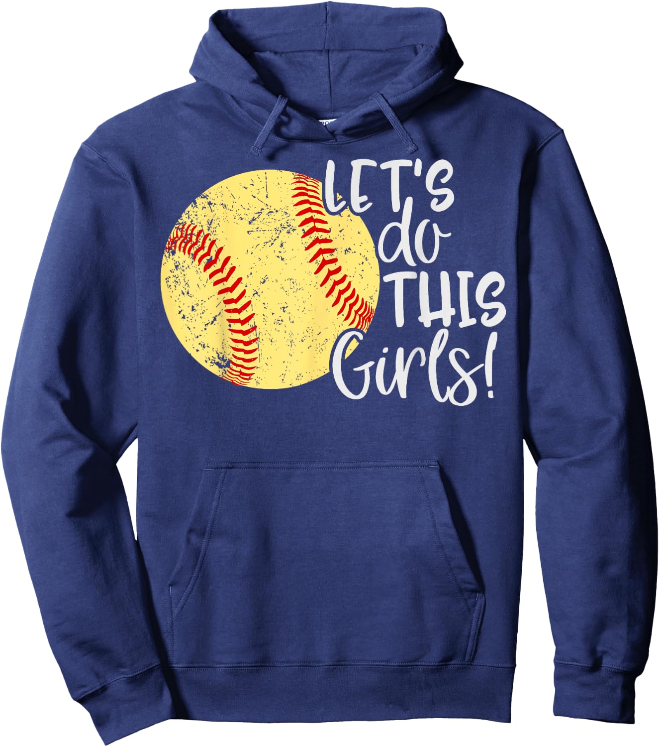Let's do this Girls Women Softball Mom Shirt Top Hoodie - Hoodie | Navy