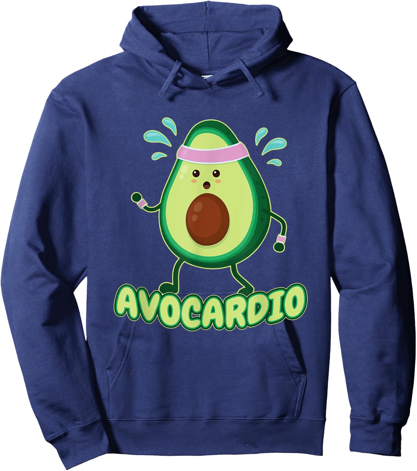 Avocardio Avo-Cardio Exercising Fitness Gym Runner Avocado Hoodie - Hoodie | Navy