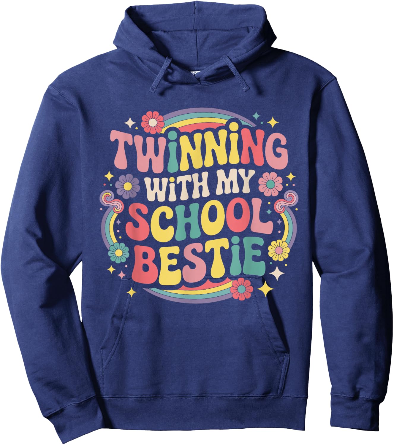 Twinning with My School Bestie Cute Matching Friend Twin Day Hoodie - Hoodie | Navy