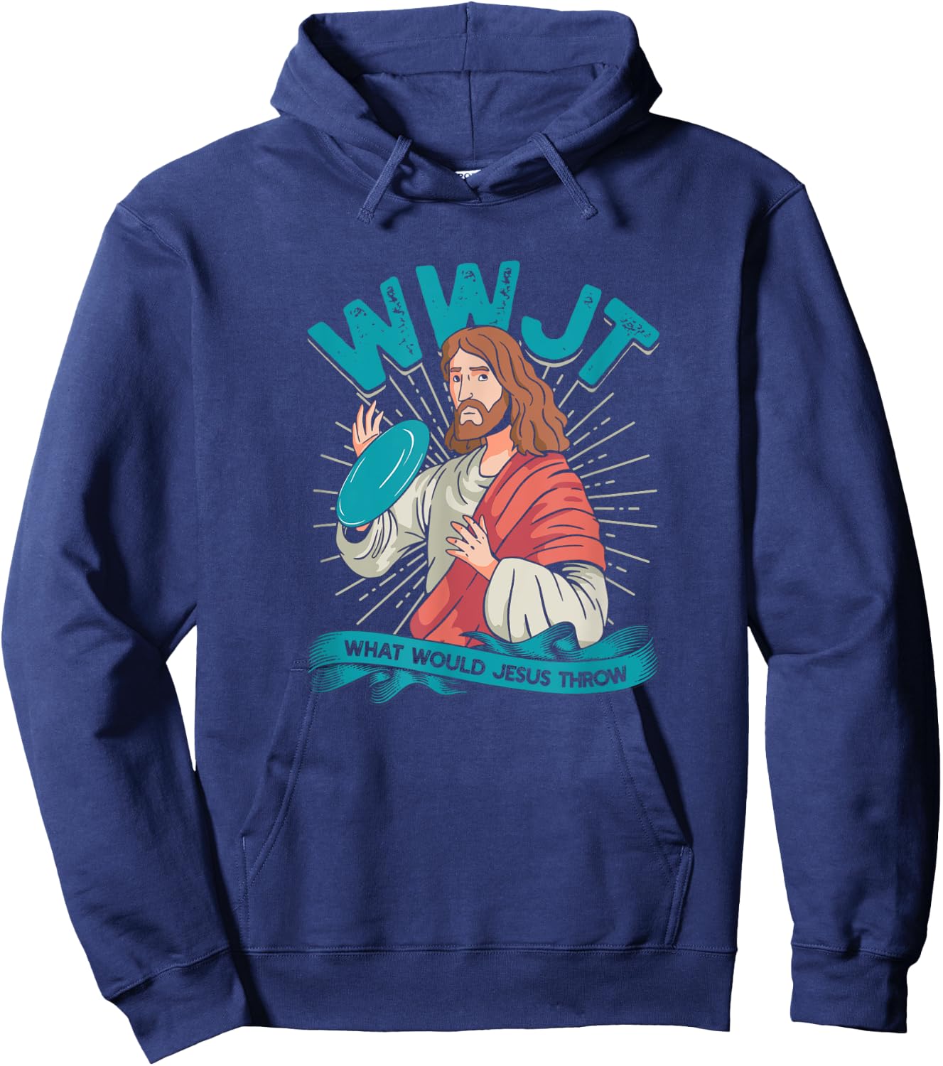 WWJT What would Jesus throw - Frisbee disc golf sport Hoodie - Hoodie | Navy