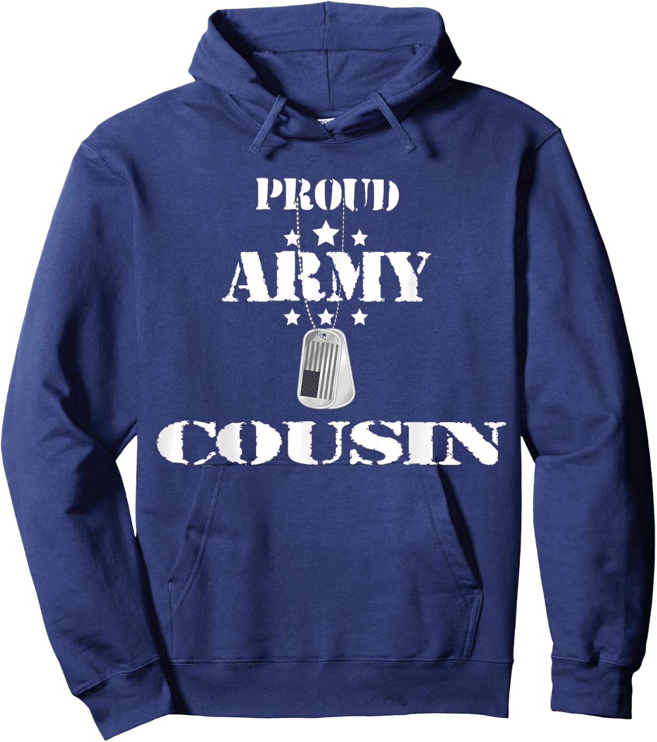Proud Army Cousin Military Pride American Flag For Veteran Kids Men Hoodie - Hoodie | Navy