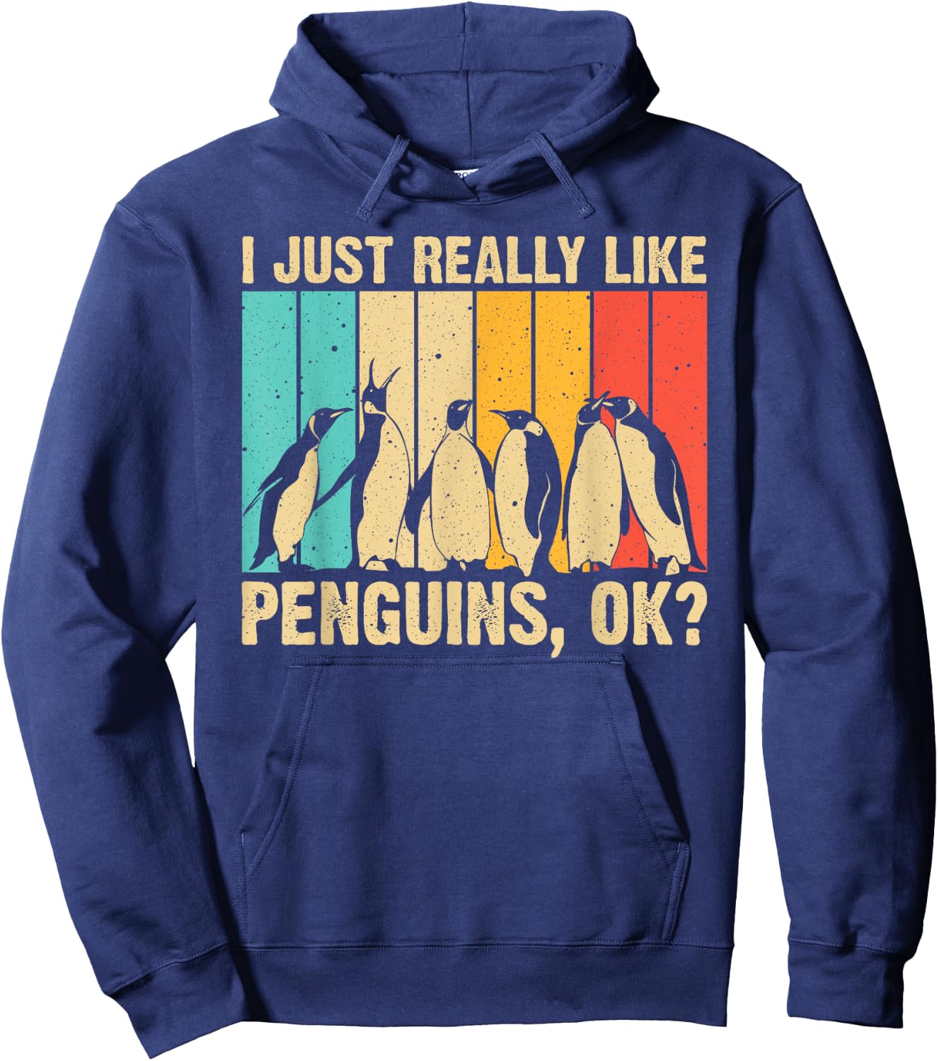 Cool Penguin Art Women Kids Bird Penguin Lovers Hoodie - Hoodie | Navy